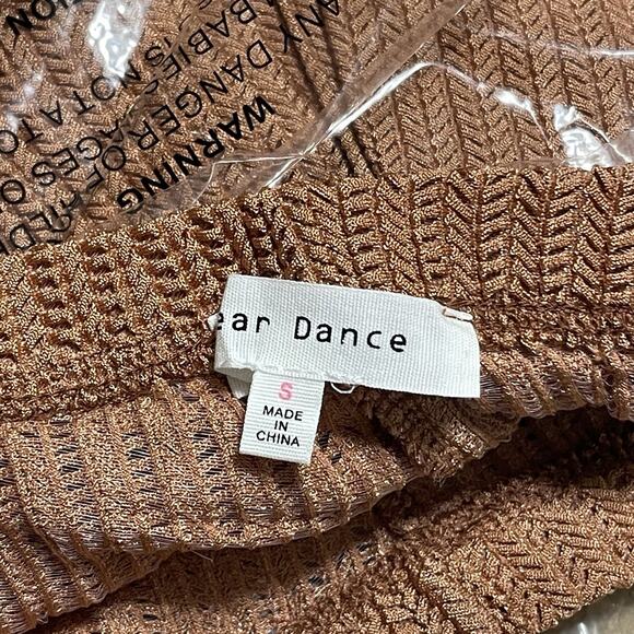 Side Fringe Knit Flare Leg Pants Size S Caramel Brown Sheer Cowgirl Costume NWT - Picture 10 of 15